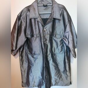 DELF Jeans Vintage Metallic Silver Short Sleeve Jacket